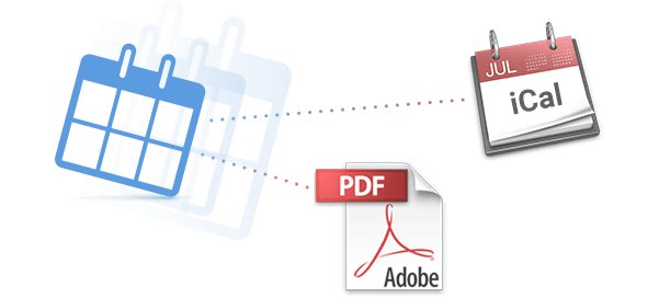 Export to pdf/ical