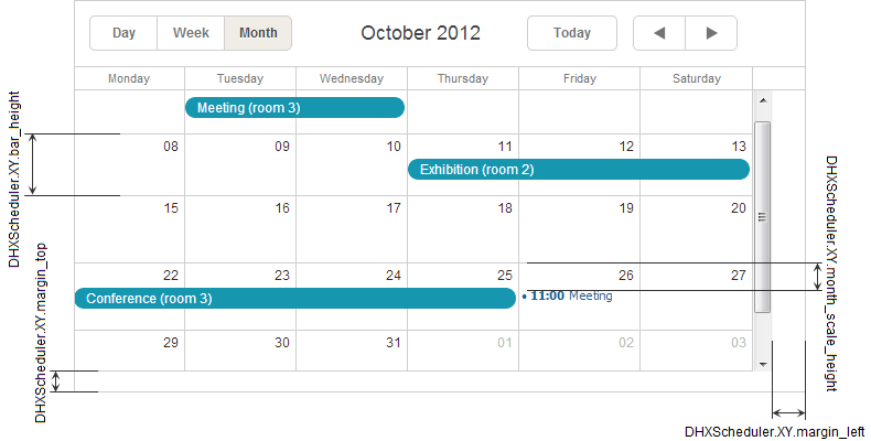 scheduler month view
