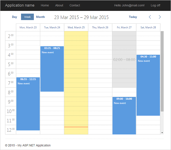 asp.net calendar control example