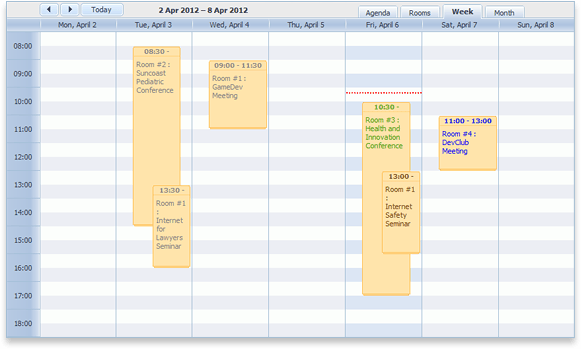 booking calendar screenshot