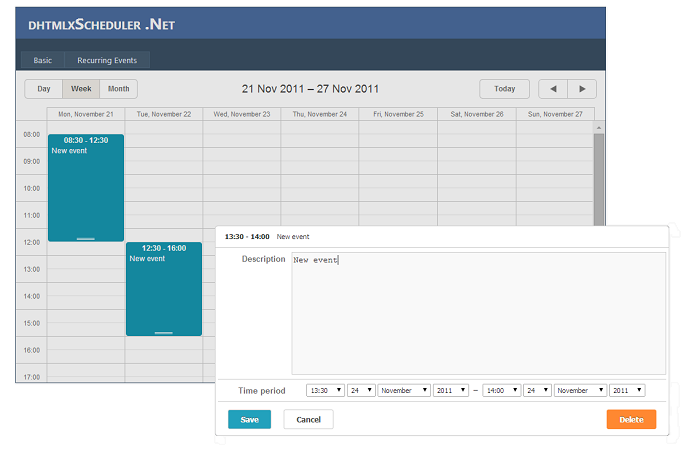 asp net scheduler in web forms